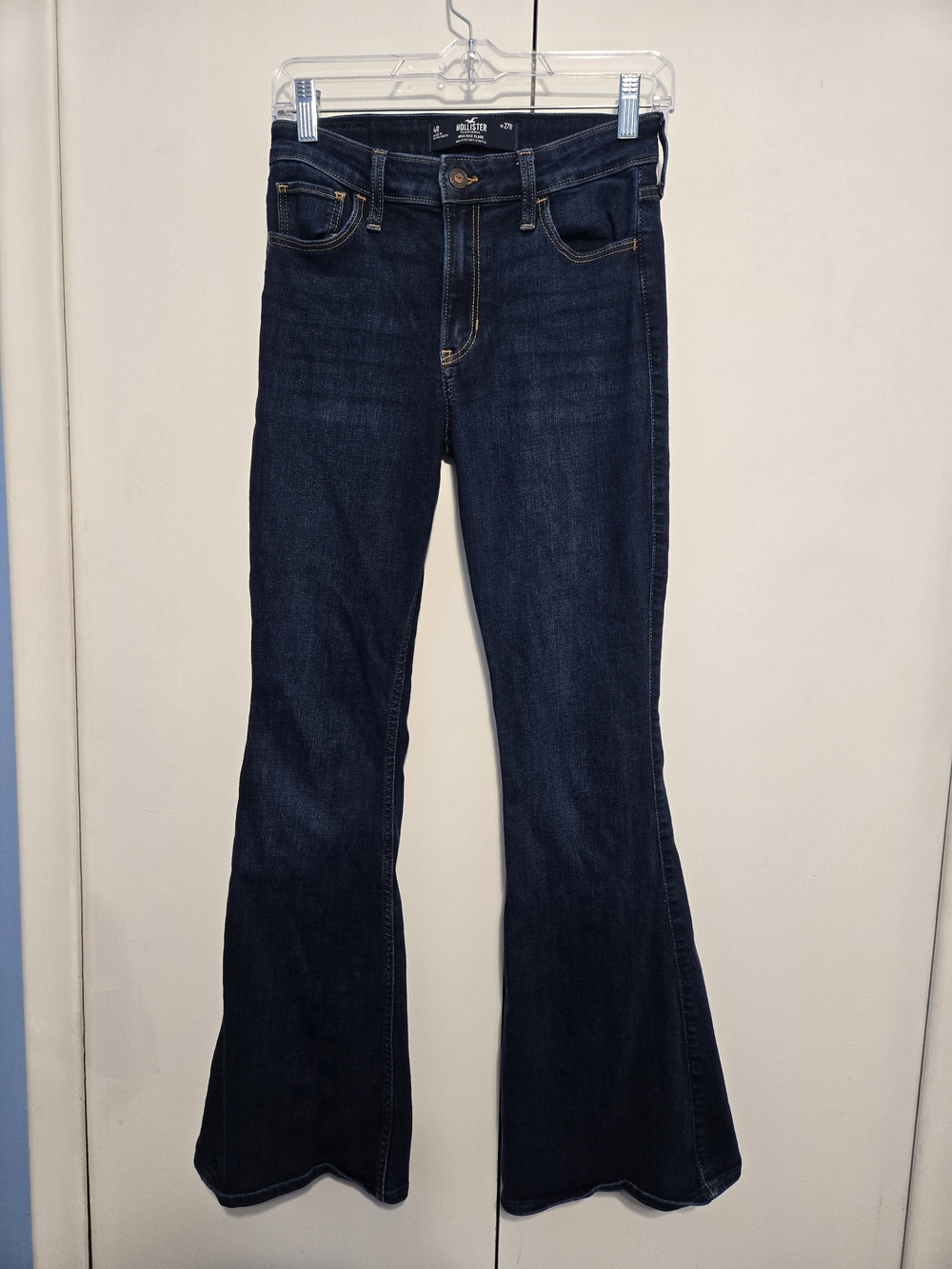 Hollister High Rise Flare Jeans Dark‎ Wash Soft Stretch Women's 4R W27